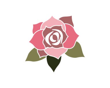 Gül çiçeği logo şablonu