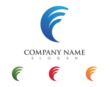 Su dalgası logo şablonu