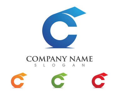 C Harfi Logo Şablonu vektör simgesi tasarımı