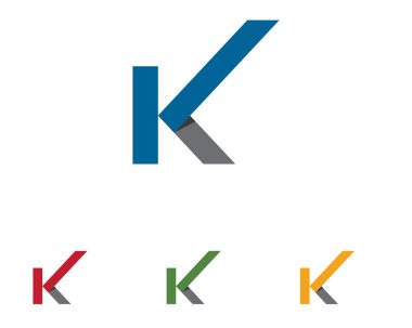 K Harfi Logo İş Şablonu Vektör simgesi