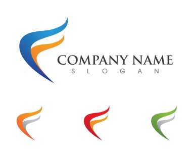 Hızlı çizgi F harf logo 