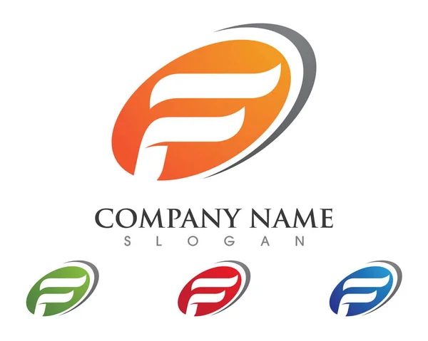 F Carta Logo Plantilla de negocios — Vector de stock