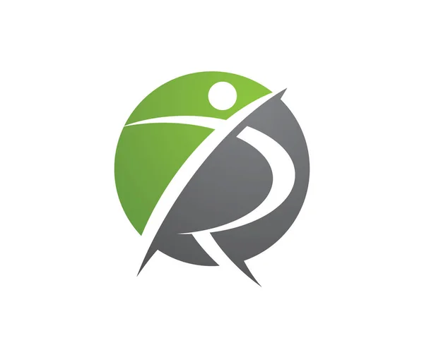 Spaßige Menschen Gesundes Leben Logo Vorlage Vektorsymbol — Stockvektor