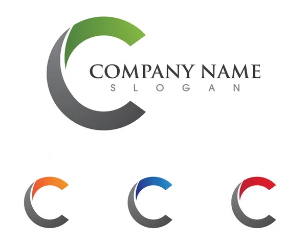 C Carta Logo Template vetor ícone design — Vetor de Stock