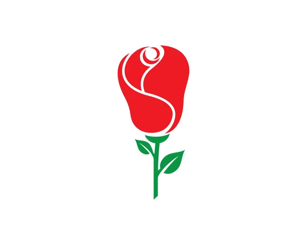 Rose flor logotipo modelo — Vetor de Stock