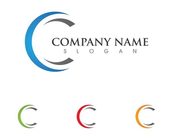 C Carta Logo Plantilla vector icono de diseño — Vector de stock