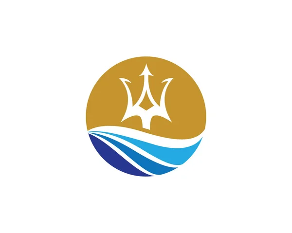 Trójząb Logo wektor wzór ikona projekt ilustracji — Wektor stockowy