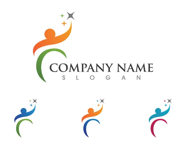 Başarılı insanlar iş logo ve sembolleri şablonu — Stok Vektör