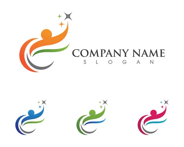 Sucesso pessoas logotipo do negócio e símbolos modelo — Vetor de Stock