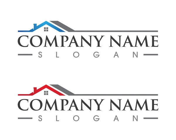 Logotipo e símbolos de casa e edifícios — Vetor de Stock