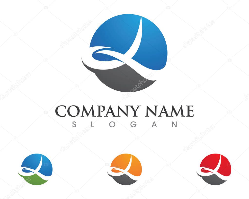 L Letter Faster Logo Template vector icon illustration design