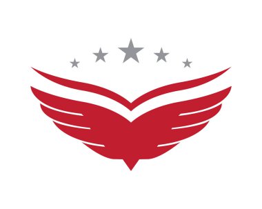 Falcon Wing Logo Şablon vektör simgesi tasarımı