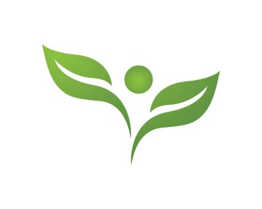 Vektör yeşil doğa logosu ve sembol bırakıyor