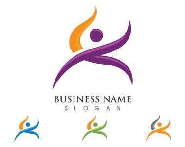 İnsanlar topluluk ve sağlık logosu bakım