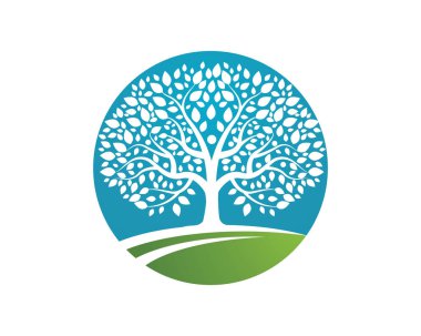 Vektör - ağaç yeşil insanlar kimlik kartı vektör logo şablonu