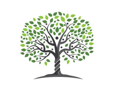 Vektör - ağaç yeşil insanlar kimlik kartı vektör logo şablonu