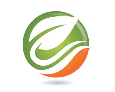 Vektör yeşil doğa logosu ve sembol bırakıyor