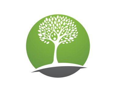 Ağaç yeşil insanlar kimlik kartı vektör logo şablonu