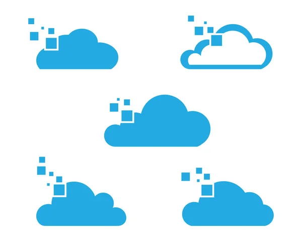 Logo und Symbole des Cloud-Servers — Stockvektor