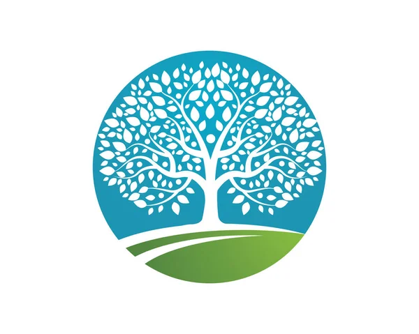 Vektör - ağaç yeşil insanlar kimlik kartı vektör logo şablonu