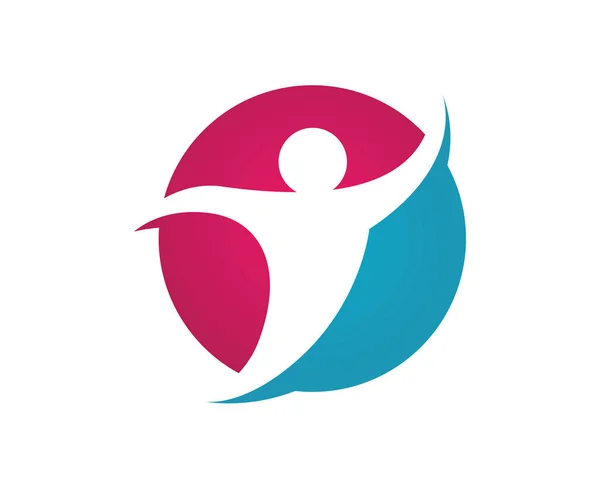 Menschen kümmern sich um Erfolg Gesundheit Leben Logo — Stockvektor