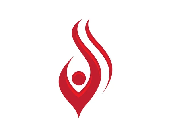 Tűz láng logó hots sablon — Stock Vector
