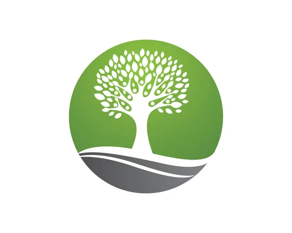 Ağaç yeşil insanlar kimlik kartı vektör logo şablonu — Stok Vektör