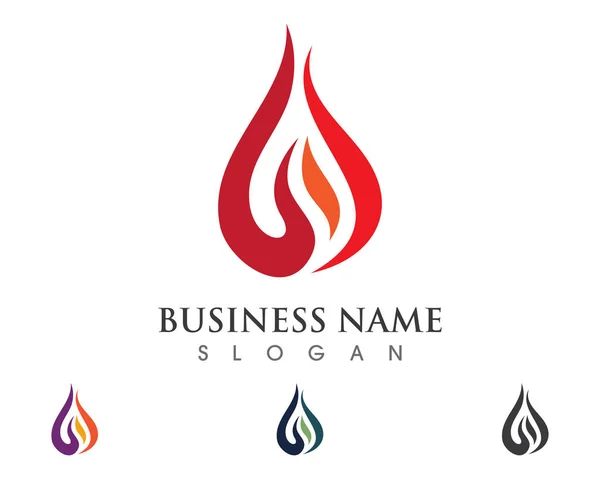 Fire flame logo hots template — Stock Vector