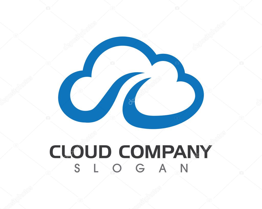 Cloud server data logo and symbols