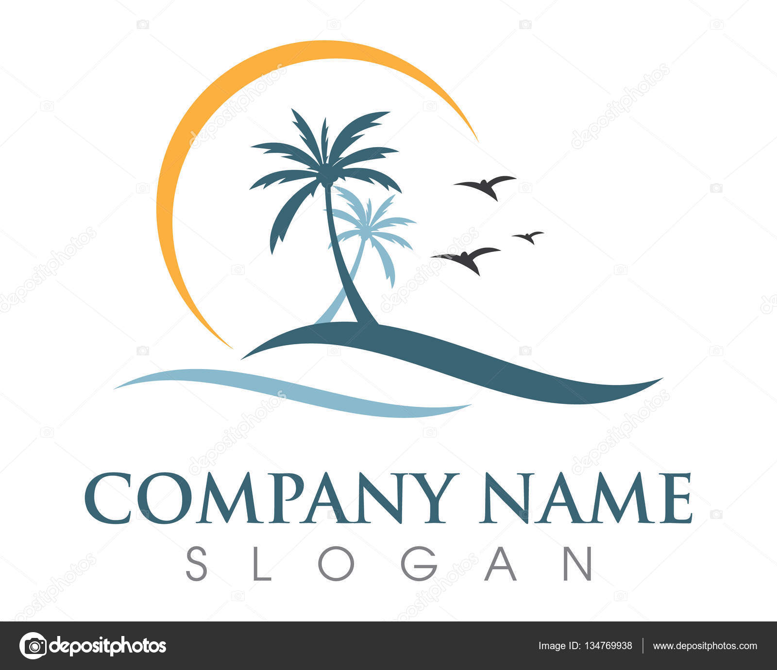 Vorlage für das Logo der Palme Stock Vector by ©elaelo 134769938