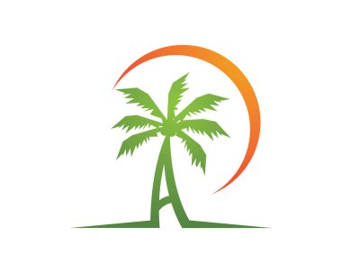 Palmiye ağacı logo şablonu