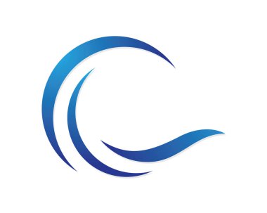 Su Dalgası Simgesi Logo Şablonu