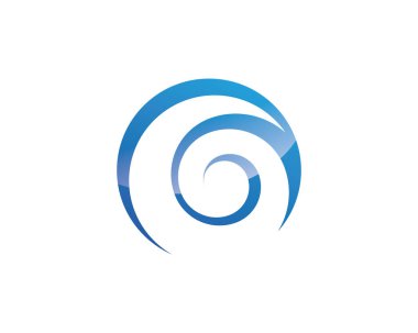 Su Dalgası Simgesi Logo Şablonu