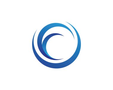 Su Dalgası Simgesi Logo Şablonu