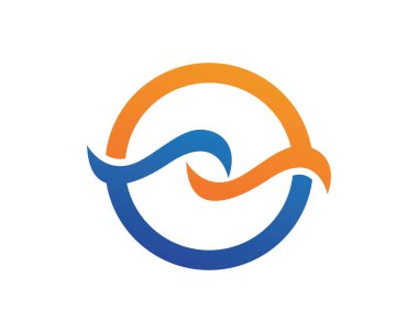 Su Dalgası Simgesi Logo Şablonu