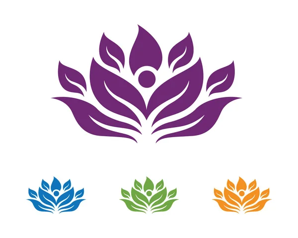 Lotus Flower Sign for Wellness, Spa and Yoga. Vector Illustration — Stock Vector
