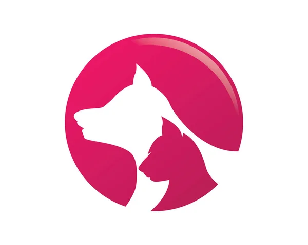 Hund und Katze Tier Haustier Logo — Stockvektor