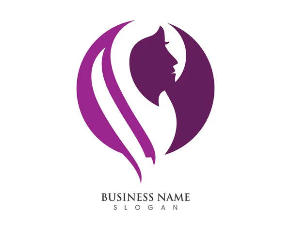 Modelo de logotipo de ícone de mulheres de beleza — Vetor de Stock