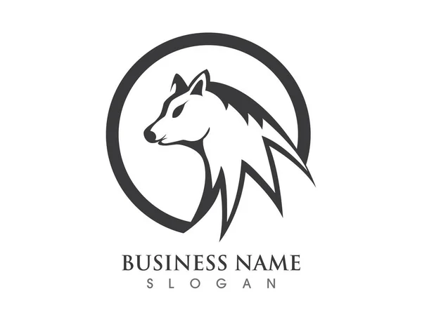 Modelo de logotipo lobo — Vetor de Stock