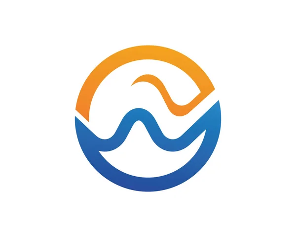 Plantilla de logotipo de icono de onda de agua — Vector de stock