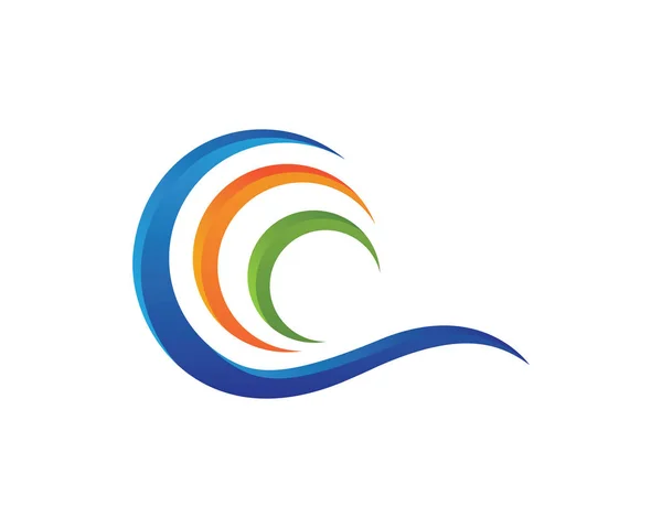 Plantilla de logotipo de icono de onda de agua — Vector de stock