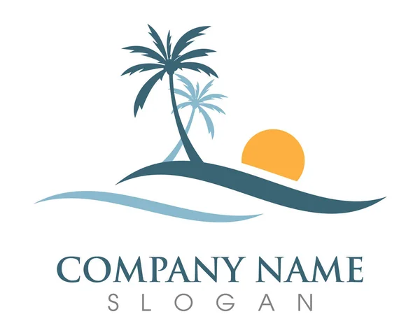 Palm tree logo template — Stock Vector