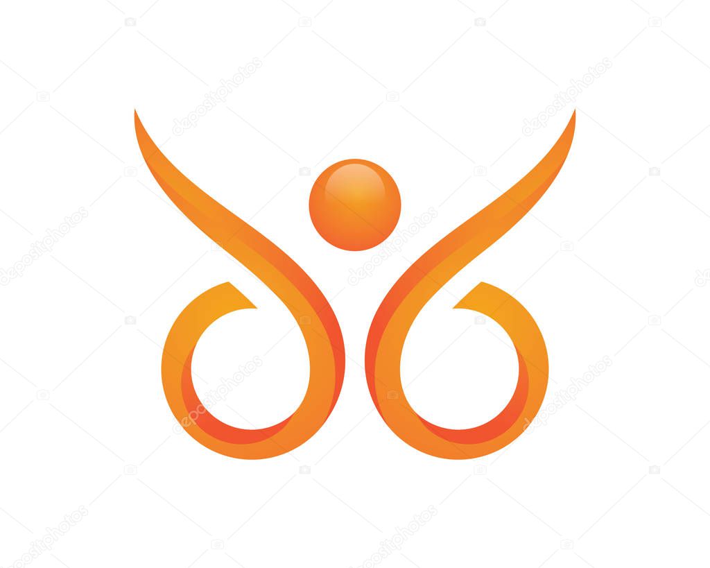 Fun people Healthy Life Logo template vector icon