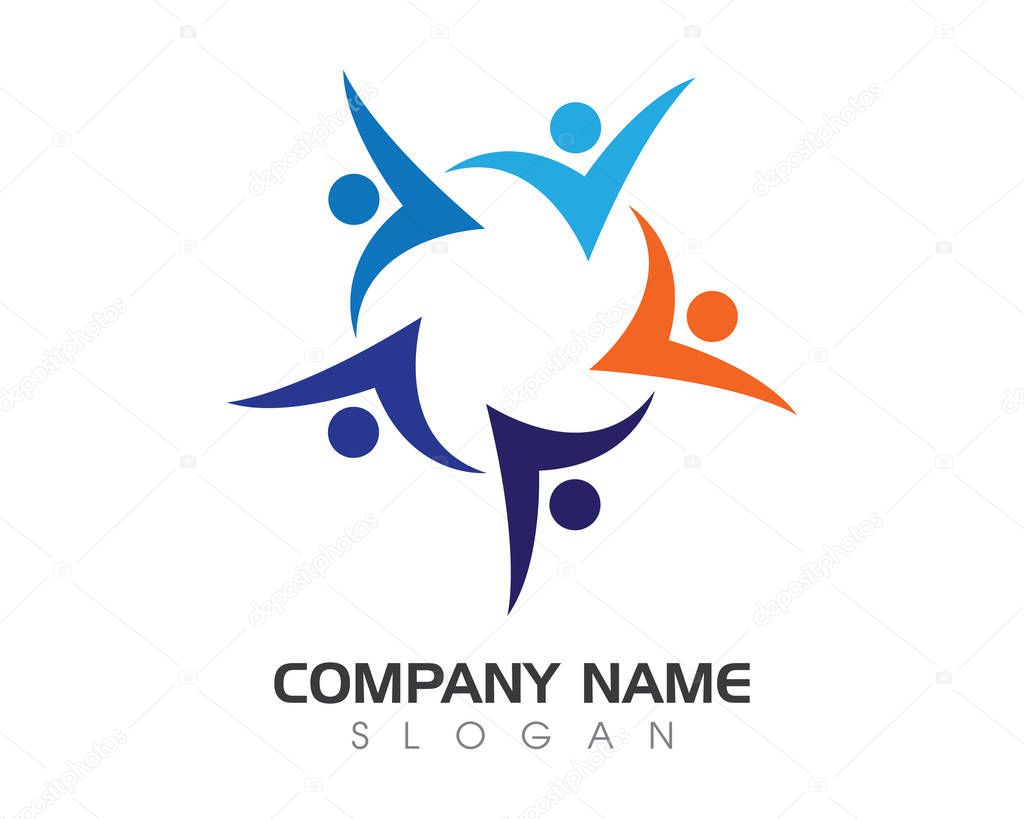 Adoption and community care Logo template vector icon