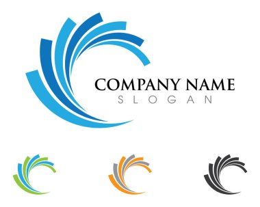 Su Dalgası Simgesi Logo Şablonu
