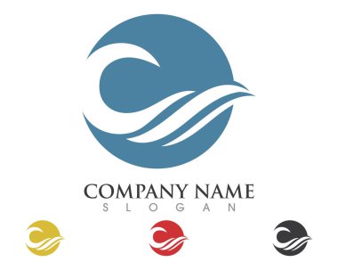 Su dalgası logo şablonu