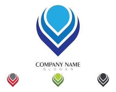 Su Dalgası Simgesi Logo Şablonu