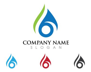 Su Dalgası Simgesi Logo Şablonu