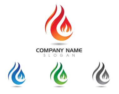 ateş alev logosu şablonu