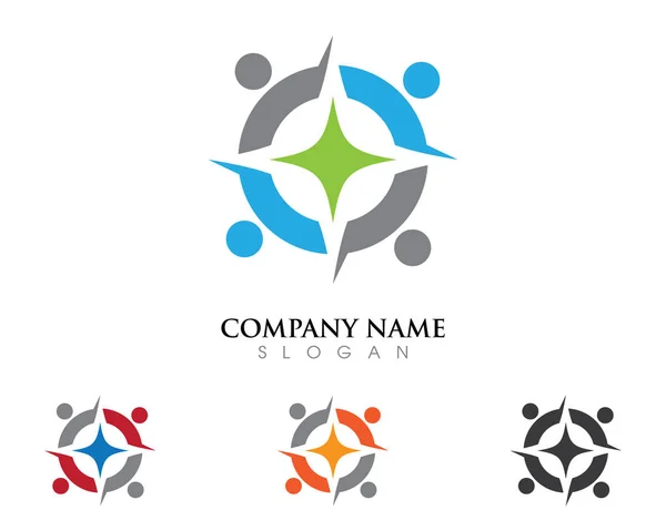 Antagande och gemenskapen vård logotyp mall — Stock vektor